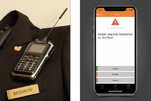 Application alarm displaying