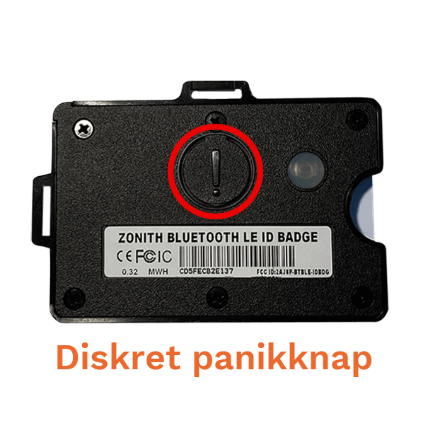 ZONITH Bluetooth ID Kortholder - Diskret panikknap